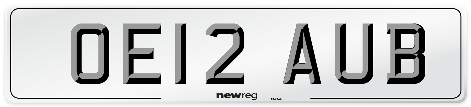 OE12 AUB Number Plate from New Reg
